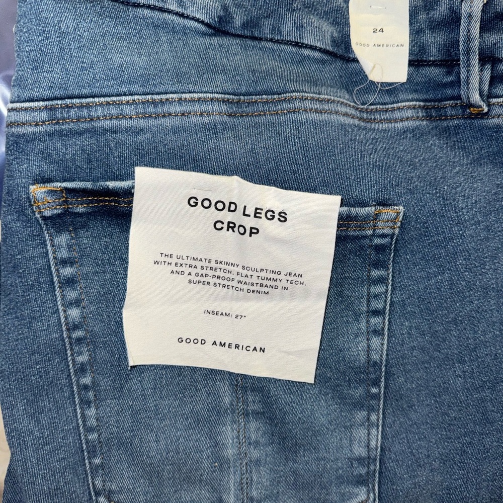 Good American Blue Ankle Cropped Jeans